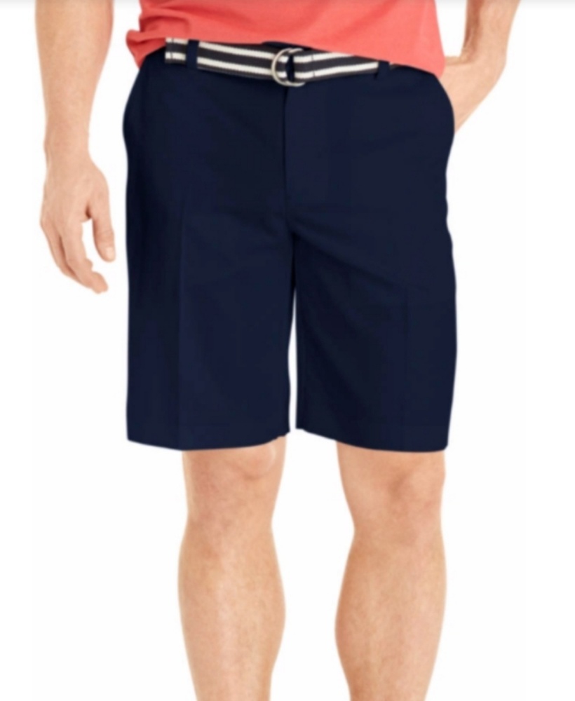 Izod Front Flat Navy Golf Shorts Sz 34